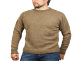 100% SHETLAND RAGG WOOL CREW Round Neck Knit JUMPER Pullover Mens Sweater Knitted - Nutmeg - 3XL V563-SW-CN-NUTMEG23-3XL