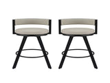 Artiss Bar Stools Set of 2 Swivel Kitchen Chair Metal Counter Beige Leather BA-TW-W0098-BGX2