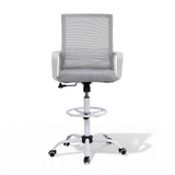 Artiss Office Chair Drafting Chairs Stool Computer Desk Studios Mesh White OCHAIR-K-DRAF-GYWH