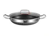 30cm Stainless Steel Non-Stick Frying Pan with Glass Lid Silver V1142-LP1005007016082902