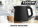 Pronti Silver Noir Collection 1.7L Electric Kettle KTL-1711-GST-BK