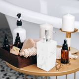 Refillable Marble Pattern Soap Dispenser with Pump for Shampoo Conditioner and Lotion in White V1366-AZ2-W-17266