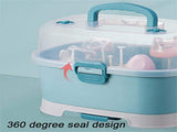 Baby Bottle Drying Rack Storage, Nursing Bottle Storage Box Organizer with Cover, Portable Kitchen V1189-LWWAL-20260401-05626