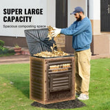 Garden Compost Bin 300 L, BPA Free Composter, Large Capacity Outdoor Composting Bin with Top Lid and V952-GDSDFXHSPP80WX06WV0