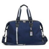 Dark Blue Foldable Travel Bag, Nylon Large Capacity Tote & Crossbody, Multi-Pocket Business Short V1232-SWXKB-002