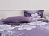 King Comforter Set, Dark Purple Floral 3-Piece Bedding, Soft Microfiber for All Seasons V745-MAB010862AJ3