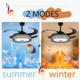 Maxkon 42 Inch Ceiling Fan with Light 3 Color MUSIC Remote Control Timer MUSIC V201-FUN0042BL8AU