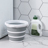 3x 10L Foldable Collapsible Bucket Silicone Hiking/Camping/Fishing - Grey/White V563-75197-3X