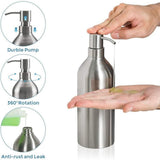 2X Soap Dispenser Stainless Steel Bottle Countertop Pump Hand Lotion Liquid Dispenser for Kitchen & V1366-AZ2-W-15711