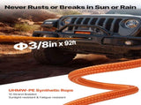 Electric Winch, 5400 kg Load Capacity, 12V DC Truck Winch with 9.5 mm x 28 m Synthetic Rope, V952-HCSDDJP12000QOPIX001V9