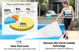 400 Micron Solar Swimming Pool Cover - Blue/Silver 10.5m x 4.2m SPC-2C4-105X42-L