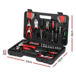 Giantz 70pcs Tool Kit Set Box Household Toolbox Repair Hard Case Black TOOL-KIT-B-70-BK