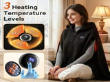 Graphene Heated Hooded Poncho Blanket USB-Powered Wearable Shawl for Office, Home, Outdoor, and V1341-ZY-CD8MHBG5