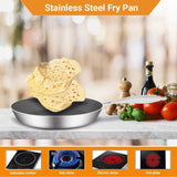 SOGA Stainless Steel Fry Pan 24cm Frying Pan Induction FryPan Non Stick Interior FRYPANNS2870A24CM