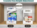 CARLA HOME 2 Tier Under Sink Organizer Pull Out Sliding Cabinet Storage Shelf with Height Adjustable V178-36363