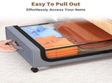 Gray Square Under-Bed Storage Rack with Wheels Sturdy Easy to Move for Bedroom AU V201-QHGMMOREONE044