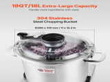 Food Processor & Vegetable Chopper, 18L Food-Grade Stainless Steel Food Processor Chopper with V952-AJSQSJ18L150H4734V3