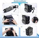 Desktop Computer Case Belt Holder with Pockets for Keyboard, Cable, Headphone, Ideal for V1366-AZ2-W-03889