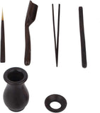 Chinese Gongfu Wooden Tea Ceremony Utensil Tools Set, 6PCS Kungfu Set Asian Teaware Kit for V1259-DP01-A-707
