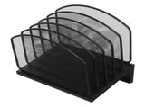 Black Desktop File Organizer with Multiple Vertical Compartments for Efficient Office and Home V1369-AZ3-W-14386