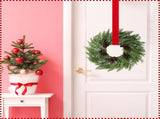 6 Pcs Small Christmas Norfolk Wreaths 15 Inch Christmas Kitchen Cabinet Mini Wreath with Bow Ribbon V1258-DP02-C-2283