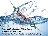High Speed 3 Roller Swivels, Bead Chain Barrel Swivels Fishing Tackle Trolling Rolling Leader Lure V1259-DP01-A-5316