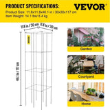 Tomato Cages, 30 x 30 x 117 cm, 5 Packs Square Plant Support Cages, Silver PVC-Coated Steel Tomato V952-FXKZDFQZZ1246265OV0