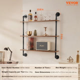 VEVOR Industrial Pipe Shelf 3 Tier 32x7.87in Wall-Mount for Kitchen Bedroom V952-JSGZWJYGHMBH3KFG5V0