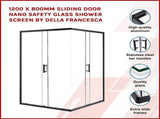 1200 x 800mm Sliding Door Nano Safety Glass Shower Screen By Della Francesca V63-829541