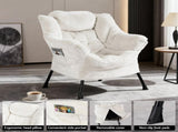Artiss Armchair Accent Chair Ottoman Lounge Footrest Velvet White UPHO-I-ARM01-FS-WH