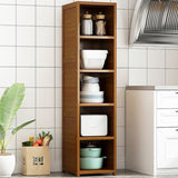 Bamboo 5-Shelf Bookcase Tall Display Storage Rack Stand for Living Room, Bedroom, Office or Home V63-838221