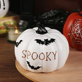 Halloween Resin Pumpkin Decoration Set with Spider Web Bat and Lettering Designs, Ins Style European V1341-ZY-RLSQAAM3-4-PIECECOMPLETESET