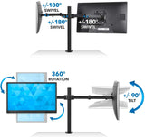 360 Degree Rotation Dual LCD LED Monitor Desk Mount Stand Fits 2 Screens Up to 27" V178-34133