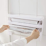 Multifunctional Foil Cutter Wall Holder for Plastic and Aluminum Foil with Kitchen Paper, V1188-MS-325-1555