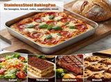 8x8 Inch Stainless Steel Pan with Lid and Rack - Cake Pan with Lid for Brownies Casseroles V1369-AZ3-W-11131
