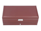 Jewelry Storage Box Double Layer PU Leather Necklace Watches Organizer Container with Key V1294-YM0901-3117210140711