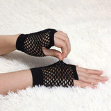 24 Pair Fishnet Gloves Fingerless Wrist Length 70s 80s Costume Party - Black V563-24PCS-18510-BLACK
