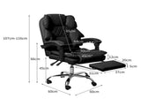 Levede Gaming Chair Office Computer Black Footrest OF1037-BK