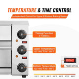 VEVOR Electric Countertop Pizza Oven 12" Adjustable Temperature 0-120Min Timer V952-CLMDRPSLSCSXXHD6UV3