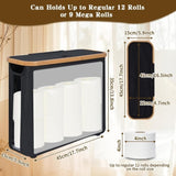 CARLA HOME 2 pack Toilet Paper Storage Basket Holds Up to 12 Rolls with Bamboo Lid and Handle for RV V178-36239