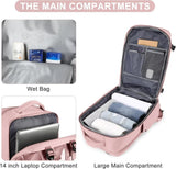 40L Travel Backpack Cabin Bag, Dry Wet Sorting, with Luggage Strap, 42 x 30 x 20 cm, Beige V1188-MS-325-0355
