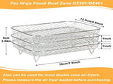 Air Fryer Rack for Ninja Dual Airfryer, 3pcs Stackable Stainless Steel Dehydrator Rack, Rectangle V1188-CYX-LHJ-1883