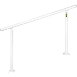 Outdoor Stair Railing Kit, 5 FT Handrails 0-5 Steps, Adjustable Angle White Aluminum Stair Hand Rail V952-SNLZSLZYGL5FTPDUBV0