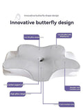 Butterfly 4D Memory Cotton Pillow Ice-Silk Fabric Cooling Pillow Cervical Spine - Gray - Size V1106-115-79531-GRY-CONVENTIONAL