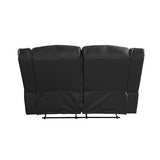 32 Seater Recliner Sofa In Faux Leather Lounge Couch in Black V43-SET-FAN-3+2-BL