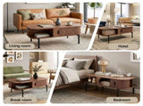 Artiss Coffee Table Living Room Center Table Shelf Cabinet Walnut FURNI-C-COF-01-WAL