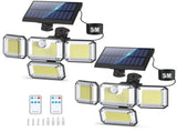 Brighten your outdoors with this four-head solar motion sensor wall light, featuring 333 V1341-ZY-EBU7RTHR-SPLITTYPE-2PCS