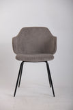 Set of 4 Dining Chairs with Corduroy Cord Fabric in Grey V563-68408_2X