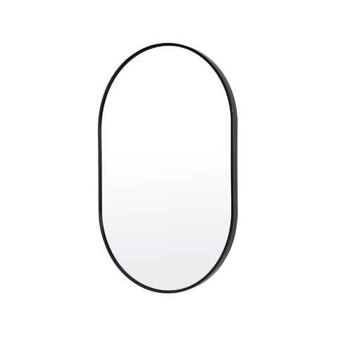 Wall Mirror Oval Aluminum Frame Bathroom 50x75cm BLACK V274-FT-BM-ALUOV-BK5075