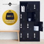 12-Door Locker for Office Gym Shed School Home Storage - 4-Digit Combination Lock V63-839121